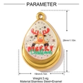 Colgante navideño de acero inoxidable dorado en forma de gota con esmalte y medidas - Estilo de Reno de Dibujos Animados (YH732)