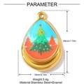Especificaciones de tamaño detalladas del colgante árbol de Navidad en esmalte - Estilo Árbol de Navidad Colorido (YH736)