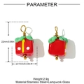 Red Christmas gift box charms in lampwork glass with stainless steel hooks - Red Gift Box Style (YH976)
