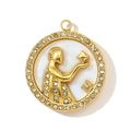 Vue détaillée du pendentif zodiaque Taureau avec nacre et placage or - Style Vierge (YH839-6)