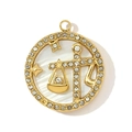 Détail du pendentif Balance en or avec incrustation de nacre et cristaux étincelants - Style Balance (YH839-7)