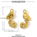 Detailed size view of gold mermaid pendant in stainless steel with 17mm height - Mermaid Style (YH851)
