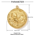 Golden 3D Scorpio zodiac pendant in stainless steel with detailed embossed scorpion design - Scorpio Style (YH882)