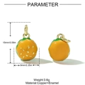 Detail view of 15mm copper burger charms with orange and green enamel finish - Hamburger Style (YH968)