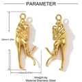 Macro view of gold 3D kissing couple pendants with precise 32mm by 12mm dimensions - Hugging Couple Style (YH885)