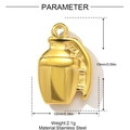 Detailed parameter view of a gold grenade-shaped stainless steel pendant with dimensions - Grenade Shape Style (YH894)