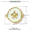 Detaillierte Parameteransicht des 16mm Gold-Schildkröten-Anschlusses mit weißer Emaille für DIY - Weiße Meeresschildkröte Stil (YH951-1)