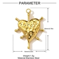 Dettaglio del ciondolo a cuore in acciaio inossidabile con trama martellata e dimensioni - Stile Cuore Martellato (YH895)
