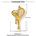 Detailed size parameters of 3D heart pendant with cat eye stone and Dream engraving - Melted Heart Lettering (YH887)
