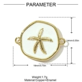 Detailansicht Seestern Verbinder aus Kupfer und Emaille für DIY Schmuckherstellung - Weißer Seestern Stil (YH952-1)