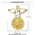 Saint Benedict eagle medal pendant in stainless steel with white enamel 32mm - White Dove Saint Benedict Medal (YH995-1)