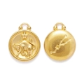 Detailed view of Taurus zodiac pendant showing bull relief and star constellation map - Taurus Style (XF500-2)