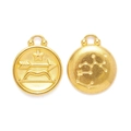 Detailed view of gold plated Sagittarius zodiac charms with arrow and star map engraving - Sagittarius Style (XF500-9)