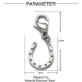 Dettaglio delle dimensioni del ciondolo a ferro di cavallo in acciaio inox 21mm x 9mm - Ciondolo a Ferro di Cavallo (Argento)