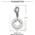 Detailed dimensions of star charm showing 24mm height and 11mm diameter size specifications - Eight-pointed Star Hollow Round Plate (XF540-1)