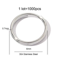 Detail van 6mm 304 roestvrijstalen dubbele ringen met een draaddikte van 0,7mm voor DIY - Klein