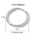 Details van 10mm rvs splitringen met 0,7mm draad voor het maken van sieraden en DIY - Extra Groot