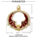 Detalles del colgante de murciélago gótico con esmalte rojo, cobre y circonita - Estilo Esmalte Murciélago Rojo (YE960)