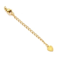 Détail d'une chaîne d'extension en acier doré avec fermoir mousqueton et pendentif en cœur - Style Charme Cœur Doré (YG079-2)