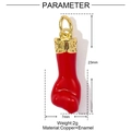 Detail showing red fist pendant dimensions 23mm height with copper enamel materials - Red Fist Style (YE935-1)