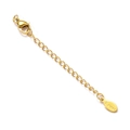 Chaîne d'extension en acier inoxydable plaqué or 18 carats avec fermoir mousqueton - Style Étiquette ID Ovale Dorée (YG083-2)