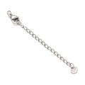 Rallonge de collier en acier inoxydable avec fermoir mousqueton et pendentif coeur - Style Charme Cœur Argenté (YG084-1)
