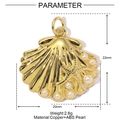 Detail der Muschelanhänger mit Seestern und Perlen inklusive 22mm x 20mm Maßen - Seestern-Perlen-Muschel-Stil (YE972)