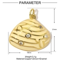 Detaillierte Parameteransicht des 21x19mm Muschelanhängers mit Goldkupfer und Emaille - Beige Emaille-Muschel-Stil (YE974-1)