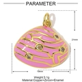 Rosafarbener Emaille-Muschelanhänger mit Zirkonia-Inlay und Maßen von 21 mm x 19 mm - Rosa Emaille-Muschel-Stil (YE974-2)