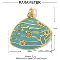 Detail der Muschel-Anhänger Maße 19x21mm mit blauer Emaille und Zirkonia Einlage - See-Blau Emaille-Muschel-Stil (YE974-4)
