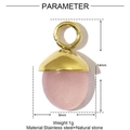 Detail view of pink natural stone acorn pendant with 14mm height and 8mm width measurements - Pink Acorn Style (XF604-2)