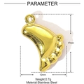 Ανοξείδωτο ατσάλινο μενταγιόν 17x12mm διαστάσεις και 0,7g βάρος λεπτομέρειες προϊόντος - Στυλ Ακανόνιστο Μισοφέγγαρο Γυαλισμένο (YE1046)