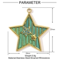 Detailed parameter view showing dimensions and weight of the star enamel necklace pendant - Teal Star (YE1021-2)
