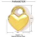 Detailed view of heart-shaped gold pendant with dimensions 11mm by 9mm in stainless steel - Gold Heart Lock Polished Style (YE1048-2)