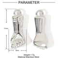Detailed parameter diagram of 1.7g stainless steel fist pendant with 17mm x 6mm dimensions - Silver Fist Style (YE1090-1)