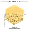 Detailed view of 26mm gold hexagon pendant with hammered texture and smooth finish - Layered Hexagon Style (XF660)