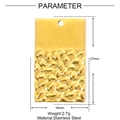 Detailed size map of gold rectangle stainless steel pendant with hammered texture - Rectangle Style (XF663)