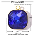 Détails du pendentif en cristal carré bleu foncé mesurant 13x16mm avec monture dorée - Style Bleu Foncé(YE1318-7)