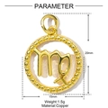 Detail view of gold-plated copper Virgo pendant showing dimensions 20mm by 15mm - Virgo Style(YE1360-6)