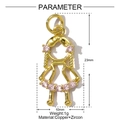 Detaillierte Spezifikationen für 23mm Goldmädchen-Anhänger mit Zirkon für DIY-Schmuck - Mädchen-Stil (YE1387)