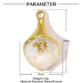 Calla lily pendant detail with 23mm x 14mm dimensions and stainless steel enamel material - White Calla Lily (YE1164-1)