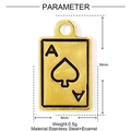 Vue détaillée du pendentif as de pique en acier inoxydable doré et émail noir - Póker As de Pique Doré (YE1285)