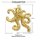 Detailed parameter diagram showing 34x40mm golden octopus stainless steel pendant size - Gold Octopus (YE1481)