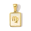 Macro shot of Virgo zodiac pendant with gold frame and shimmering mother of pearl shell - Virgo Style (YF369-6)