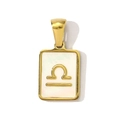 Detail of Libra zodiac pendant featuring gold-plated stainless steel and white shell inlay - Libra Style (YF369-7)
