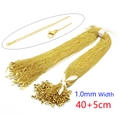 Dettaglio della collana a catena O in acciaio inossidabile dorato da 1,0mm con chiusura - 1.5mm-40+5cm / Oro Lucido 18K