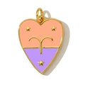Detail showing enamel heart pendant with Aries symbol and golden star patterns - Aries Style(YF566-1)