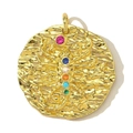 Scorpio zodiac pendant in hammered gold finish with colorful crystals for DIY jewelry - Scorpio (YF565-8)