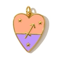 Detailed view of gold plated heart Sagittarius pendant with enamel finish and star details - Sagittarius Style(YF566-9)