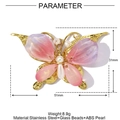 Roze en paarse gradiënt kristallen vlinder hanger met maataanduidingen en details - Roze Paars Verloop Vlinder Hanger (YF436-2)